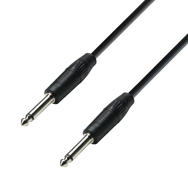 Lot De 2 Câbles Audio Jack 6,35 Mm Mono Adam Hall 3 STAR TPP 0100 - 1 M, Qualité Pro Noirs